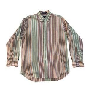 J. McLaughlin Men's size L Multicolor Striped Button Down Shirt Long Sleeve
